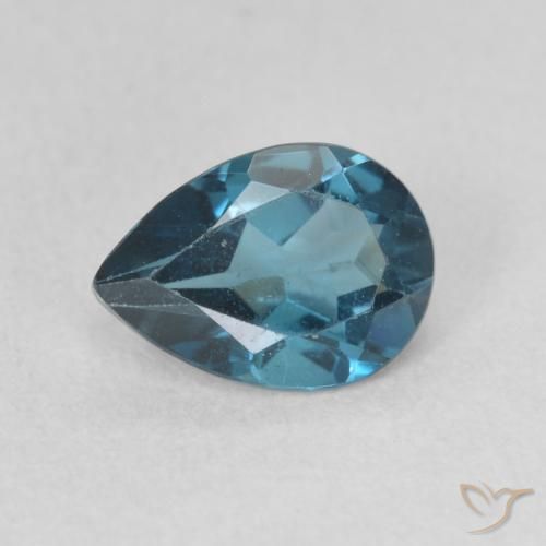 0.83ct طبيعي أزرق لندنى توباز, شكل الكمثرى, VVS-VS