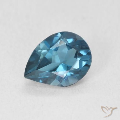 0.73ct طبيعي أزرق لندنى توباز, شكل الكمثرى, VVS-VS