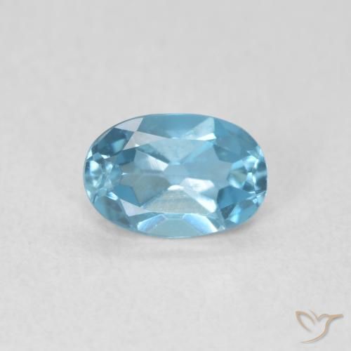 0.52ct طبيعي أزرق لندنى توباز, بيضوي, VVS-VS