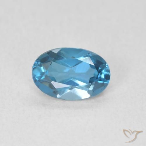 0.57ct طبيعي أزرق لندنى توباز, بيضوي, VVS-VS