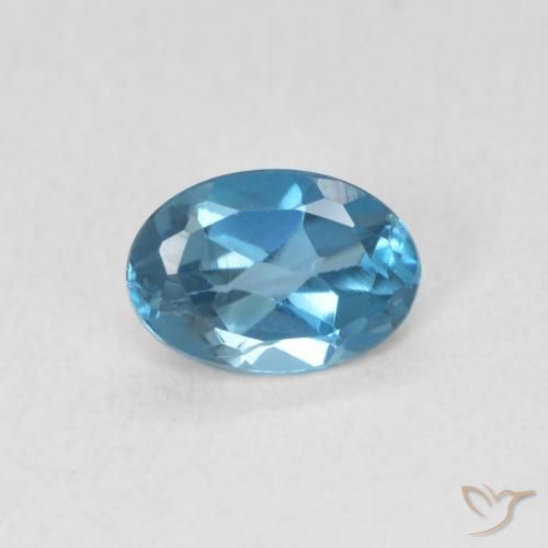 0.58ct طبيعي أزرق لندنى توباز, بيضوي, VVS-VS