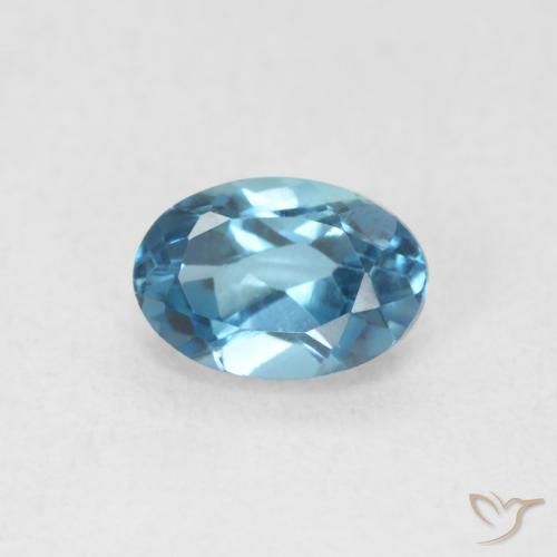 0.69ct طبيعي أزرق لندنى توباز, بيضوي, VVS-VS