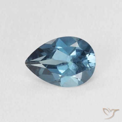 0.76ct طبيعي أزرق لندنى توباز, شكل الكمثرى, VVS-VS