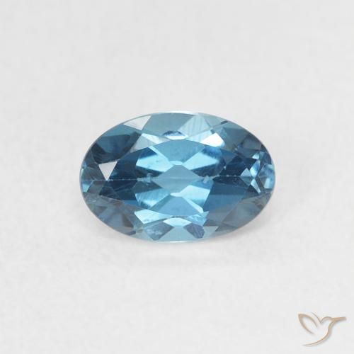 0.56ct طبيعي أزرق لندنى توباز, بيضوي, VVS-VS