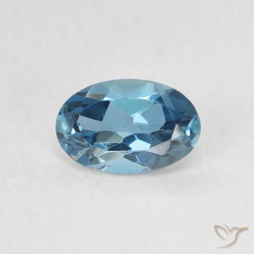 0.58ct طبيعي أزرق لندنى توباز, بيضوي, VVS-VS