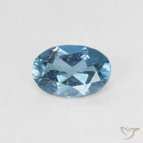 0.57ct طبيعي أزرق لندنى توباز, بيضوي, VVS-VS
