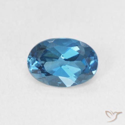 0.63ct طبيعي أزرق لندنى توباز, بيضوي, VVS-VS
