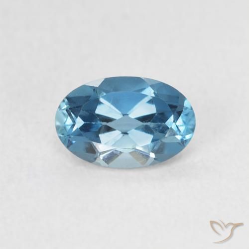 0.54ct طبيعي أزرق لندنى توباز, بيضوي, VVS-VS