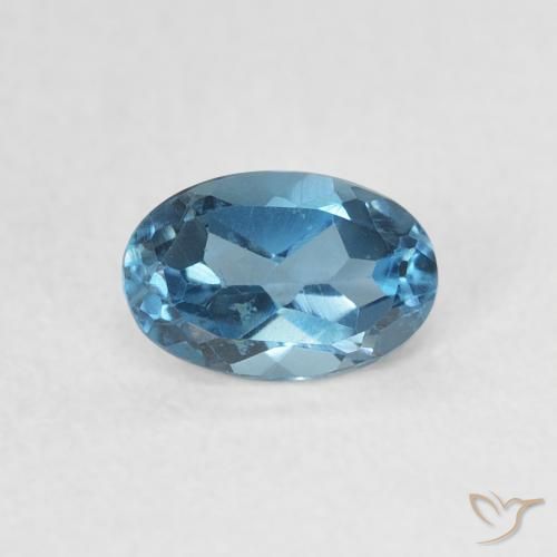 0.61ct طبيعي أزرق لندنى توباز, بيضوي, VVS-VS