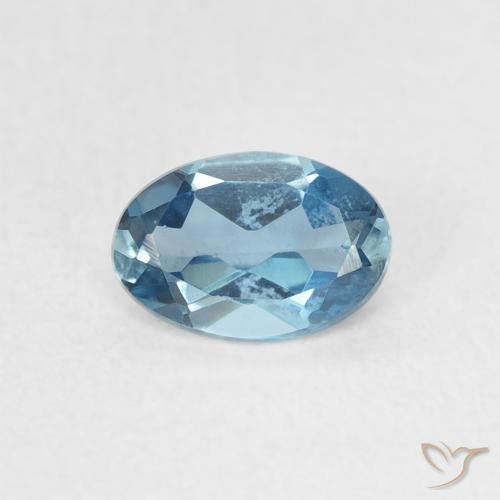 0.54ct طبيعي أزرق لندنى توباز, بيضوي, VVS-VS
