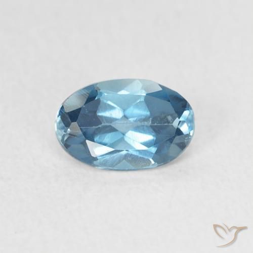 0.52ct طبيعي أزرق لندنى توباز, بيضوي, VVS-VS