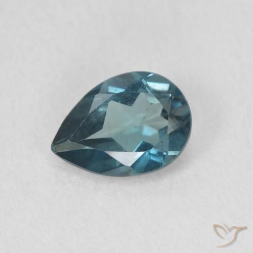 0.80ct طبيعي أزرق لندنى توباز, شكل الكمثرى, قليلا جدا