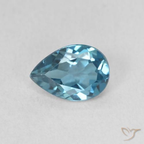 0.78ct طبيعي أزرق لندنى توباز, شكل الكمثرى, VVS