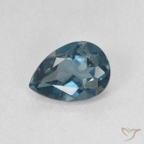 0.86ct طبيعي أزرق لندنى توباز, شكل الكمثرى, قليلا جدا
