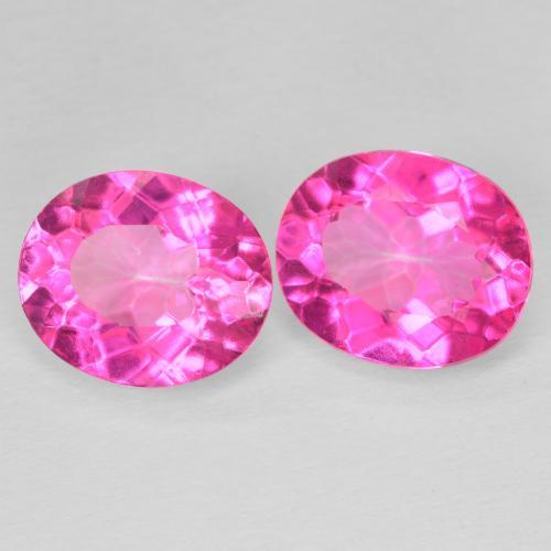 أحجار توباز Medium Dark-Pink طبيعية، بيضوي، VVS-VS، وزنها 10.71 قيراط