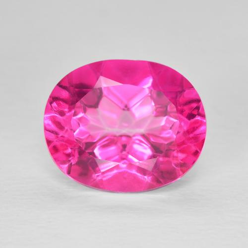 6.38ct طبيعي وردي فاقع توباز, بيضوي, VVS-VS