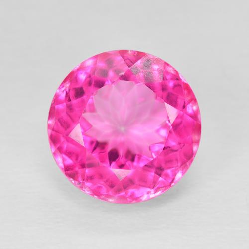 6.82ct طبيعي وردى داكن توباز, دائري, VVS