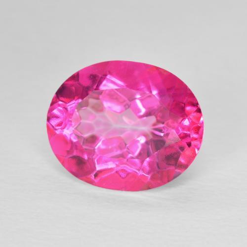 توباز Medium Dark-Pink طبيعي، بيضوي، 5.66 قيراط، VVS-VS