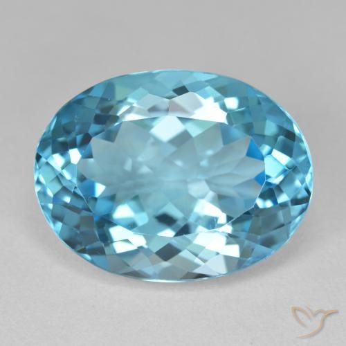 20.27ct طبيعي الأزرق السويسري توباز, بيضوي, VVS-VS