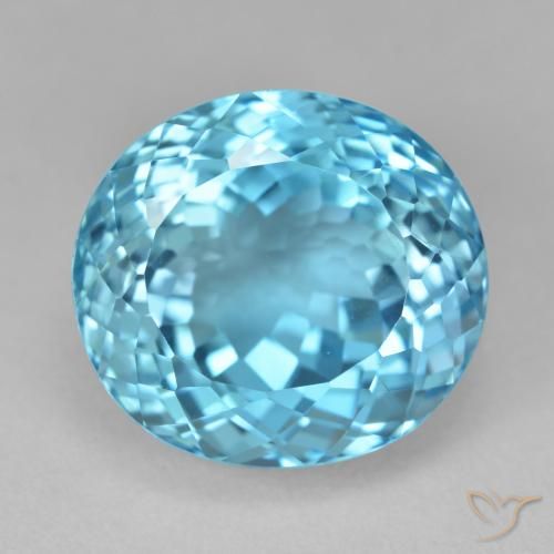25.54ct طبيعي الأزرق السويسري توباز, بيضوي, VVS-VS