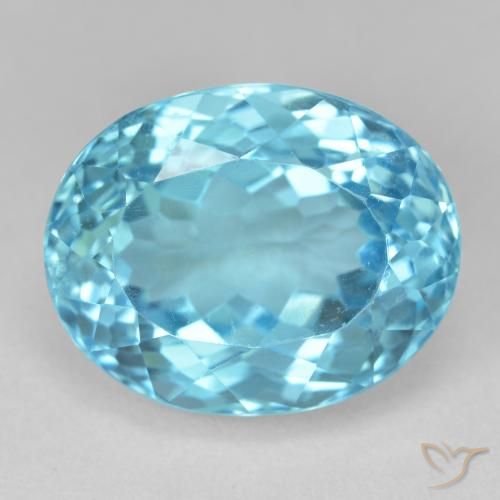 22.94ct طبيعي الأزرق السويسري توباز, بيضوي, قليلا جدا