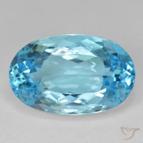 22.20ct طبيعي الأزرق السويسري توباز, بيضوي, VVS-VS
