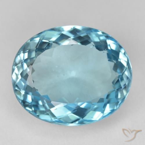 23.21ct طبيعي الأزرق السويسري توباز, بيضوي, قليلا جدا