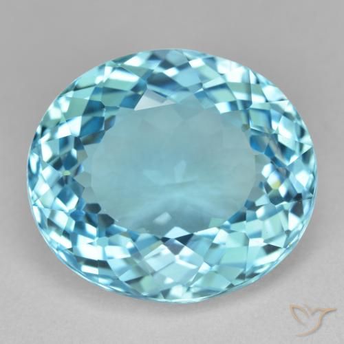 26.41ct طبيعي الأزرق السويسري توباز, بيضوي, قليلا جدا