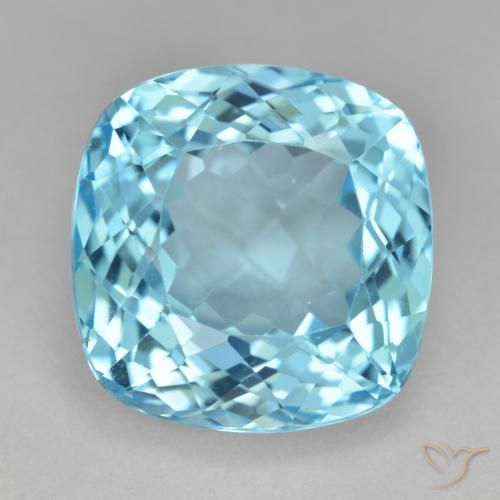 21.60ct طبيعي الأزرق السويسري توباز, وسادة, قليلا جدا