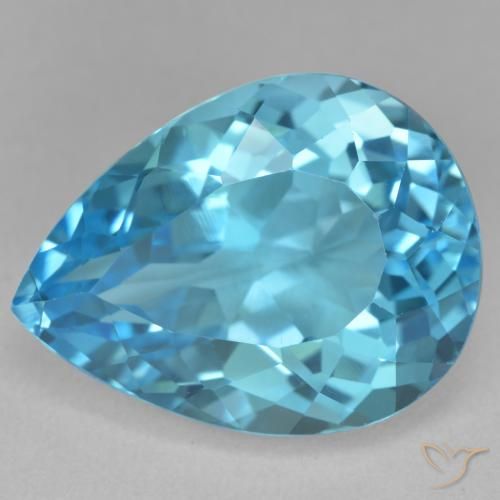 22.29ct طبيعي الأزرق السويسري توباز, شكل الكمثرى, VVS-VS