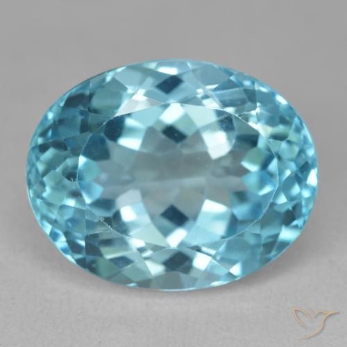 21.53ct طبيعي الأزرق السويسري توباز, بيضوي, VVS-VS