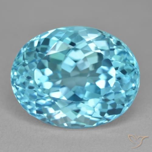 23.52ct طبيعي الأزرق السويسري توباز, بيضوي, VVS