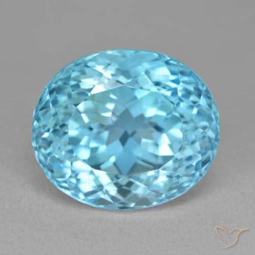 21.10ct طبيعي الأزرق السويسري توباز, بيضوي, VVS