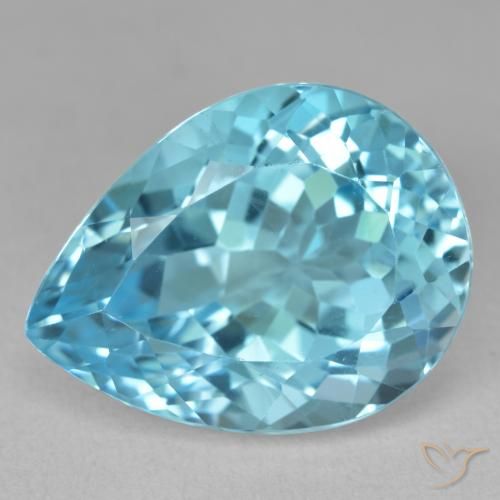 20.41ct طبيعي الأزرق السويسري توباز, شكل الكمثرى, VVS-VS