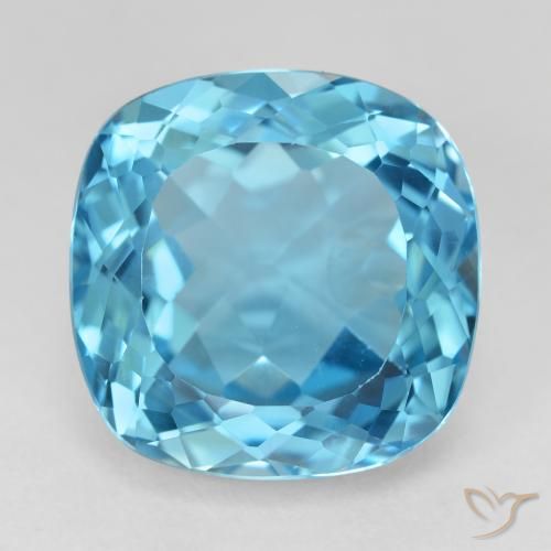 21.83ct طبيعي الأزرق السويسري توباز, وسادة, VVS-VS