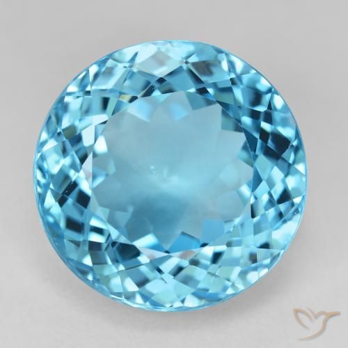 27.45ct طبيعي الأزرق السويسري توباز, دائري, VVS-VS