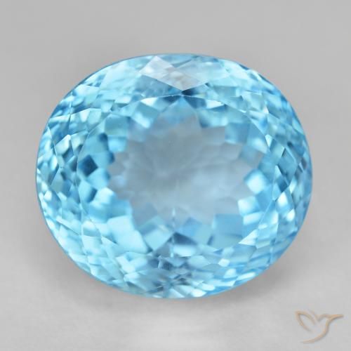 22.74ct طبيعي الأزرق السويسري توباز, بيضوي, VVS-VS