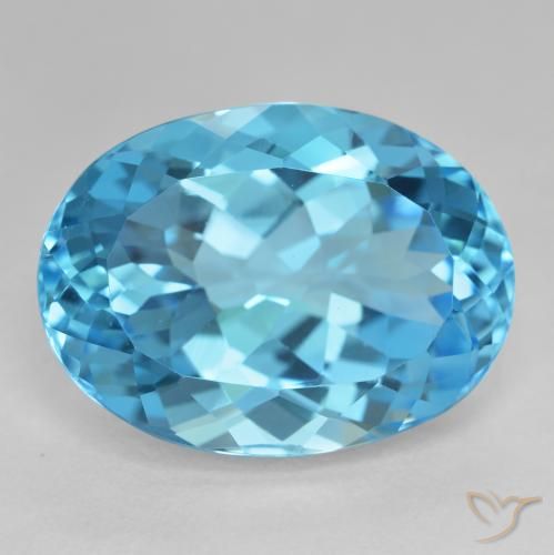 27.52ct طبيعي الأزرق السويسري توباز, بيضوي, VVS-VS
