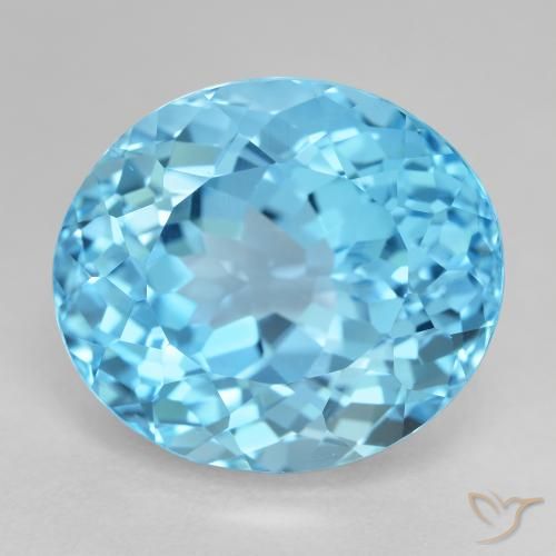 21.10ct طبيعي الأزرق السويسري توباز, بيضوي, VVS-VS