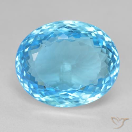 27.63ct طبيعي الأزرق السويسري توباز, بيضوي, VVS-VS