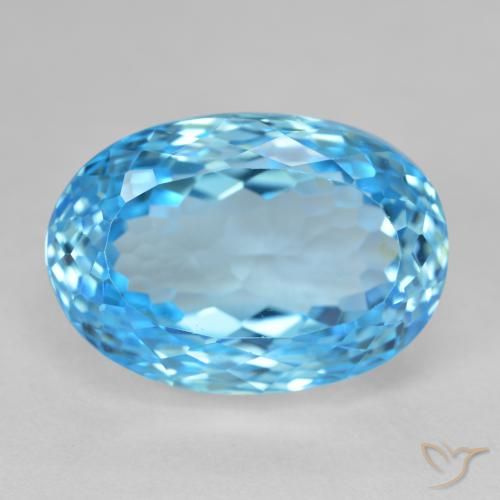 26.63ct طبيعي الأزرق السويسري توباز, بيضوي, قليلا جدا
