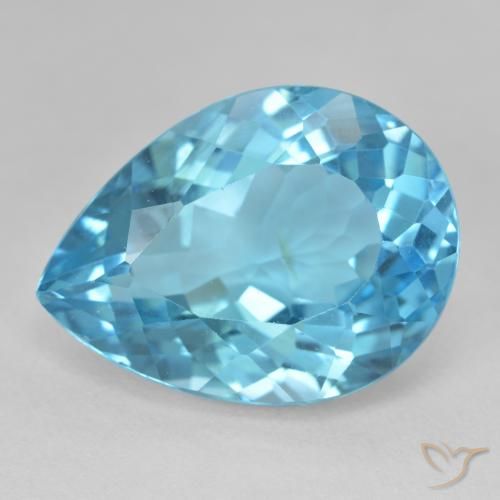 28.60ct طبيعي الأزرق السويسري توباز, شكل الكمثرى, VVS-VS