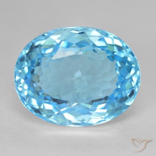 28.06ct طبيعي الأزرق السويسري توباز, بيضوي, VVS-VS