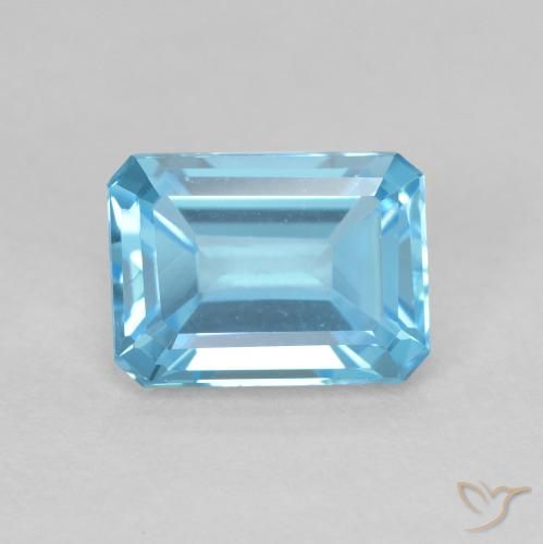 2.04ct طبيعي الأزرق السويسري توباز, قص الزمرد, VVS-VS