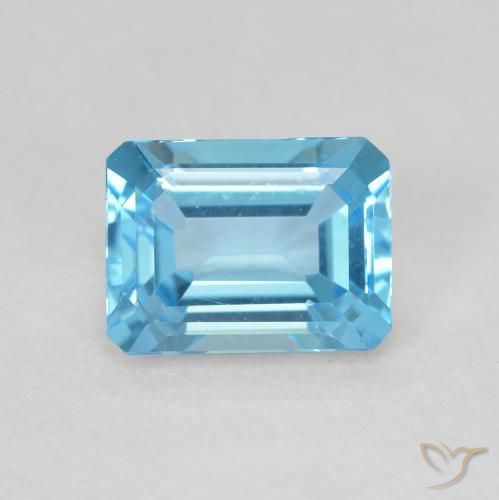 1.97ct طبيعي الأزرق السويسري توباز, قص الزمرد, VVS-VS