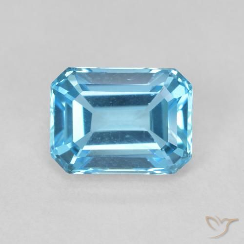 2.16ct طبيعي الأزرق السويسري توباز, قص الزمرد, VVS-VS