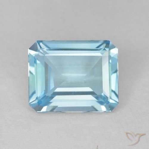 3.67ct طبيعي الأزرق السويسري توباز, قص الزمرد, VVS-VS