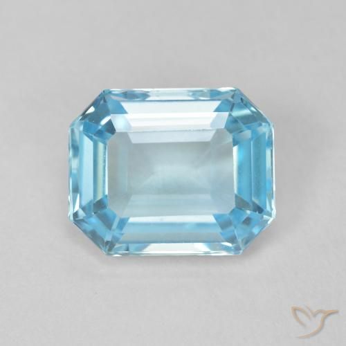 3.71ct طبيعي الأزرق السويسري توباز, قص الزمرد, VVS-VS