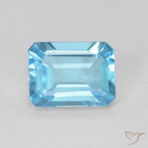 1.90ct طبيعي الأزرق السويسري توباز, قص الزمرد, VVS-VS