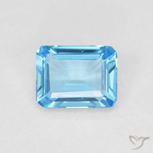 1.80ct طبيعي أزرق سماوى غامق توباز, قص الزمرد, VVS